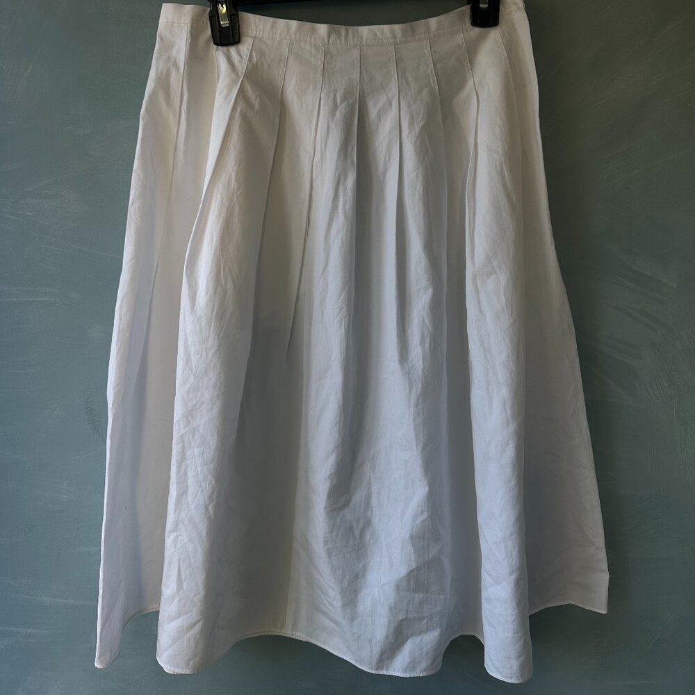 Vince Midi Length Cotton Circle White Skirt